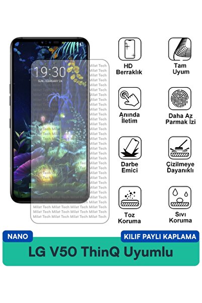 Milat Tech غطاء حماية نانو متوافق مع هاتف LG V50 ThinQ، فيلم حماية للشاشة مقا...
