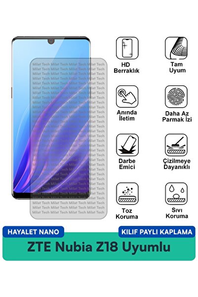Milat Tech حافظة ZTE Nubia Z18 Ghost Nano متوافقة مع طبقة حماية الشاشة مقاومة...