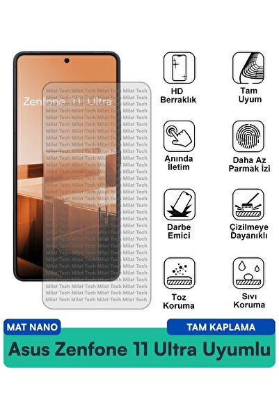 Milat Tech طبقة حماية للشاشة من نوع Asus Zenfone 11 Ultra Matte Nano مقاومة ل...