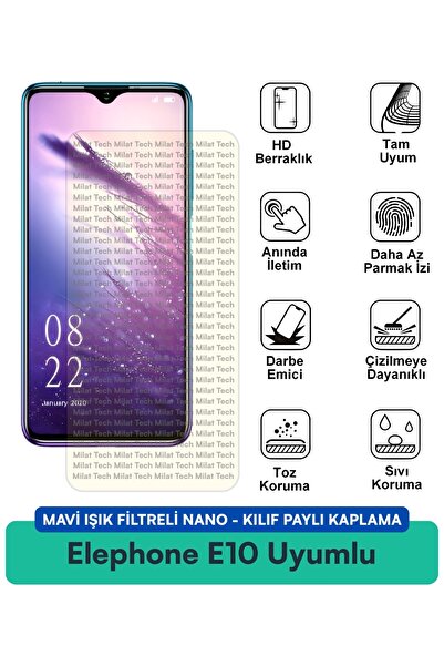 Milat Tech حافظة نانو مزودة بفلتر الضوء الأزرق من Elephone E10 متوافقة مع طبق...