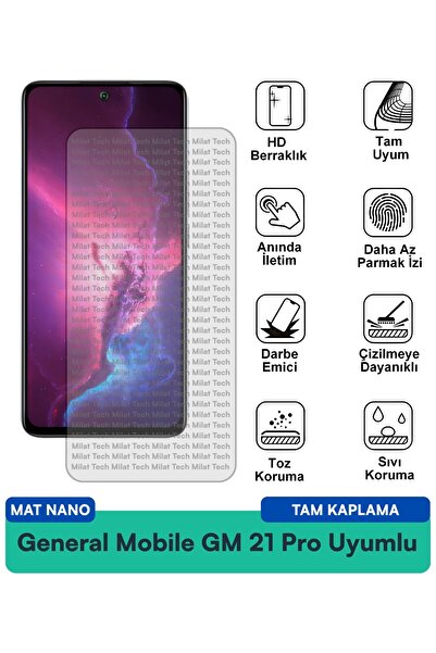 Milat Tech فيلم حماية الشاشة جنرال موبايل GM 21 Pro مات نانو مقاوم للخدوش وال...