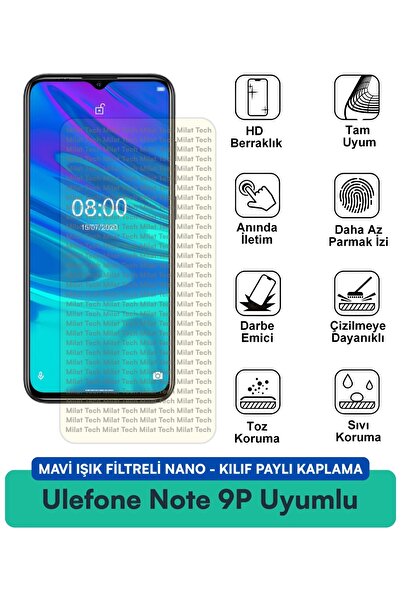 Milat Tech حافظة نانو لهاتف Ulefone Note 9P مع فلتر الضوء الأزرق، فيلم حماية ...