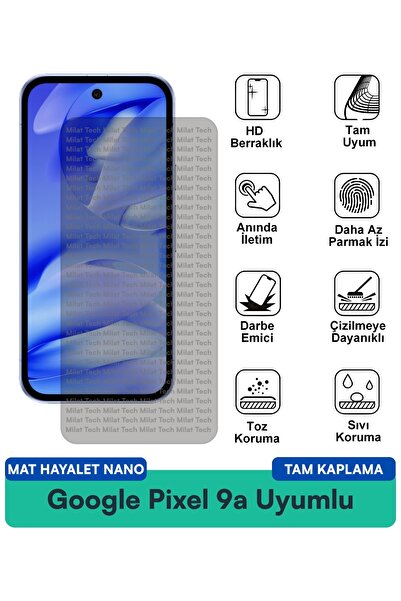 Milat Tech طبقة حماية للشاشة من Google Pixel 9a Matte Ghost Nano مقاومة للبقع...
