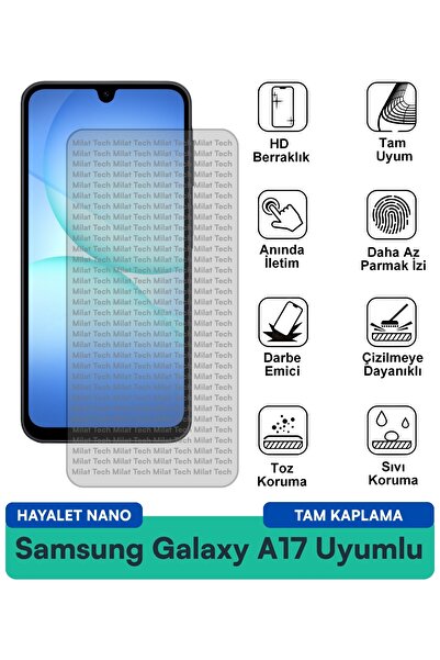 Milat Tech طبقة حماية للشاشة من سامسونج جالاكسي A17 فانتوم نانو مقاومة للخدوش...