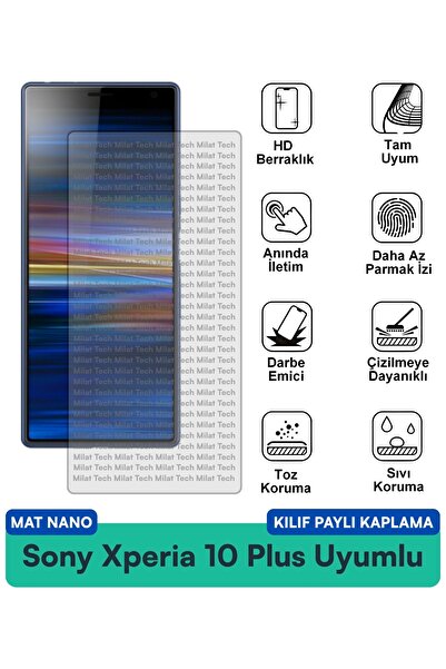 Milat Tech غطاء حماية نانو متوافق مع هاتف سوني إكسبيريا 10 بلس، فيلم حماية لل...