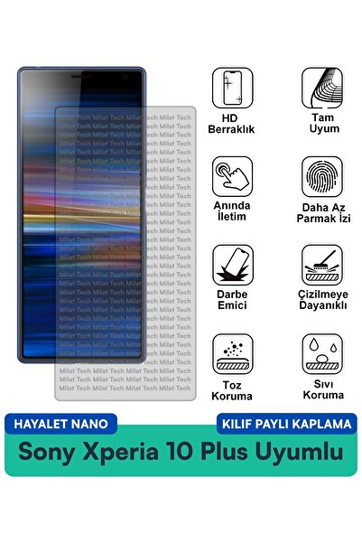 Milat Tech غطاء حماية سوني إكسبيريا 10 بلس هايلايت نانو متوافق مع طبقة حماية ...
