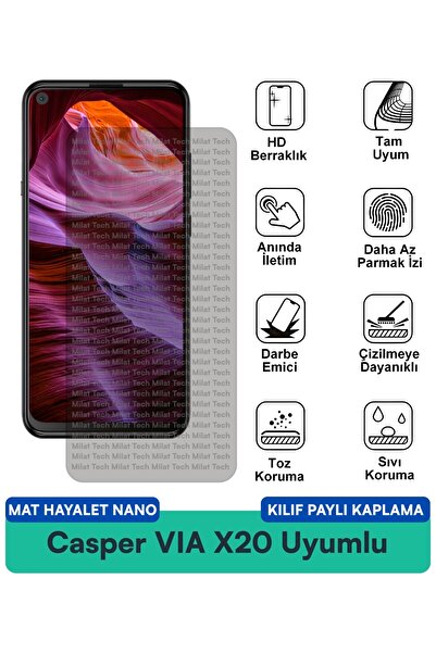 Milat Tech حافظة نانو شبح غير لامعة من Casper VIA X20 متوافقة مع طبقة حماية ل...