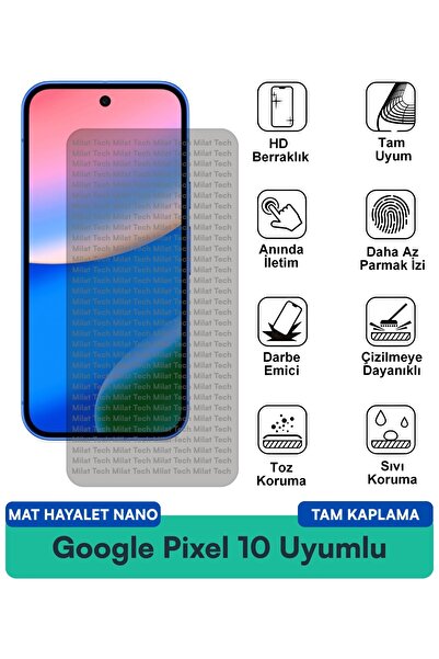 Milat Tech طبقة حماية للشاشة من Google Pixel 10 Matte Ghost Nano مقاومة للخدو...