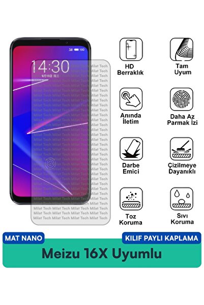 Milat Tech غطاء حماية نانو ماتي لهاتف ميزو 16X متوافق مع فيلم حماية الشاشة مق...