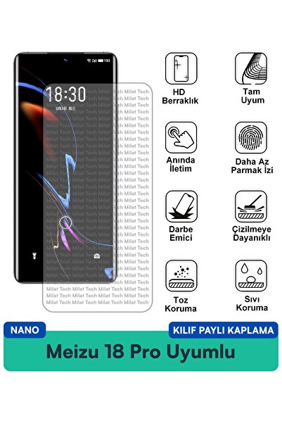 Milat Tech حافظة Meizu 18 Pro Nano متوافقة مع طبقة حماية الشاشة، مقاومة لبصما...