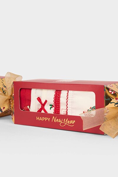 DeFacto New Year's Themed Ribana 3-Piece Panties G1113Ax25Wn