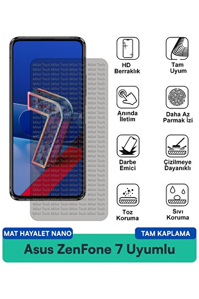Milat Tech طبقة حماية للشاشة من Asus ZenFone 7 Matte Ghost Nano مقاومة للخدوش...