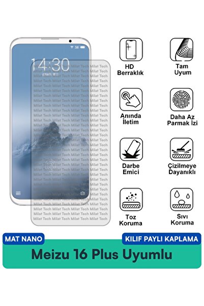Milat Tech غطاء حماية نانو ماتي لهاتف ميزو 16 بلس متوافق مع فيلم حماية الشاشة...