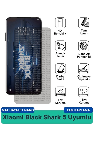 Milat Tech يقدم فيلم حماية الشاشة Xiaomi BlackShark 5 Mat Hayalet Nano خصوصية...