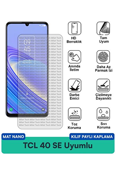Milat Tech غطاء حماية TCL 40 SE متوافق مع طبقة حماية الشاشة مقاومة للخدوش وال...