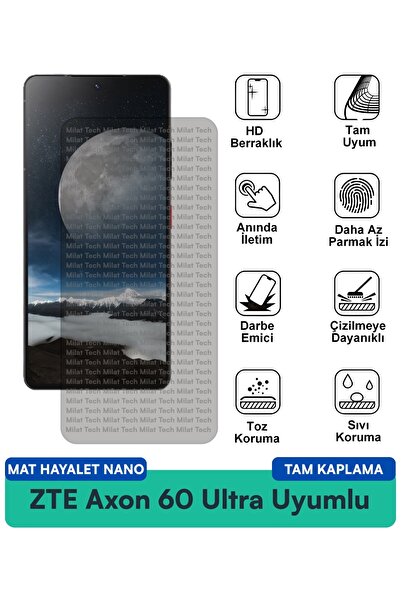 Milat Tech فيلم حماية الشاشة ZTE Axon 60 Ultra Matte Ghost Nano يوفر الخصوصية...