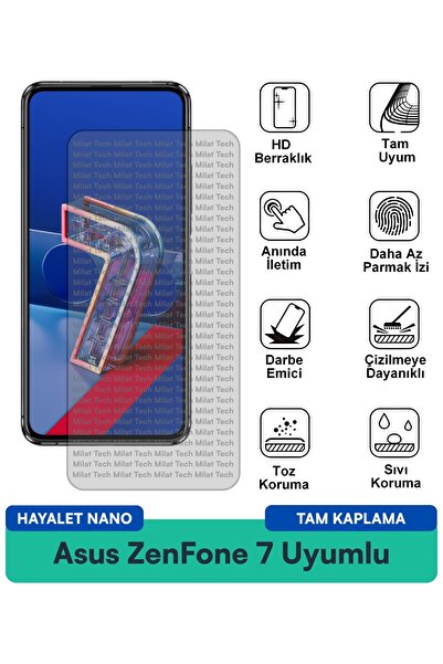 Milat Tech طبقة حماية للشاشة من Asus ZenFone 7 Ghost Nano مقاومة للخدوش والصدمات
