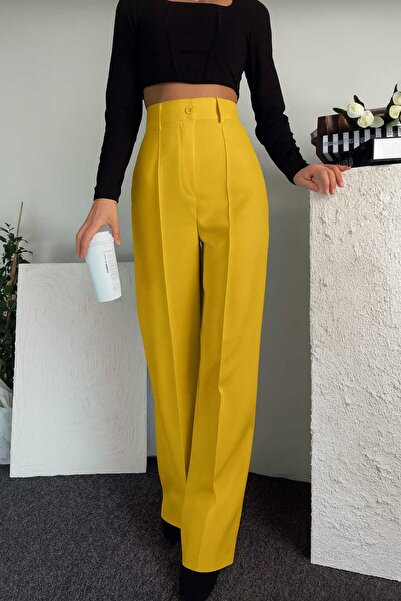 LAVA FASHION Çimalı Slim Fit Fit Women's Loose 90's High Loose Leg Slim Fit Fit Palazzo Pants