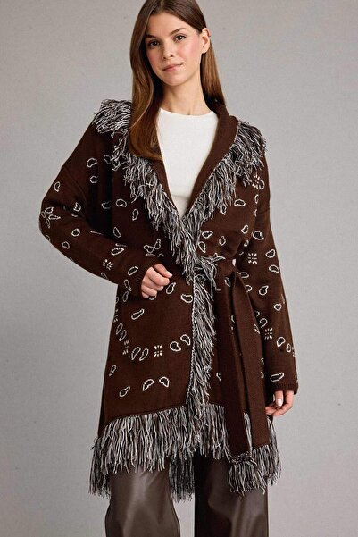 DeFacto Standard Fit Tassel Detailed Long Cardigan G6600Ax25Wn