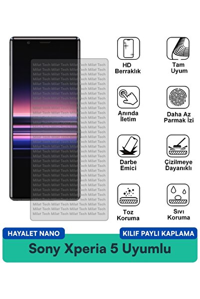 Milat Tech حافظة Sony Xperia 5 Ghost Nano متوافقة مع طبقة حماية الشاشة المقاو...