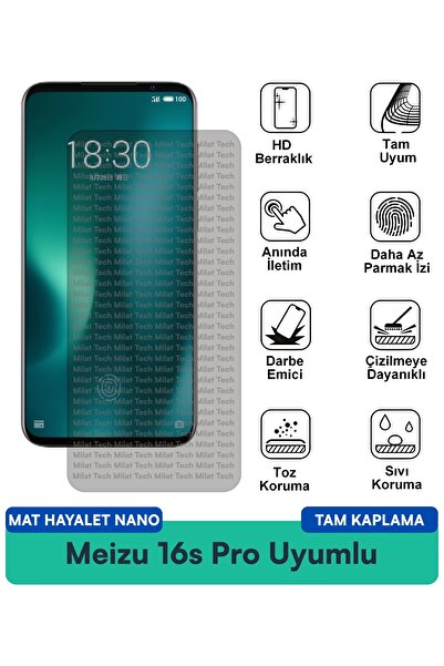 Milat Tech طبقة حماية للشاشة من Meizu 16s Pro Matte Ghost Nano مقاومة للخدوش