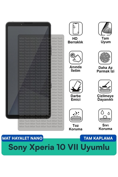 Milat Tech طبقة حماية للشاشة من سوني إكسبيريا 10 VII مات هايلايت نانو، حماية ...