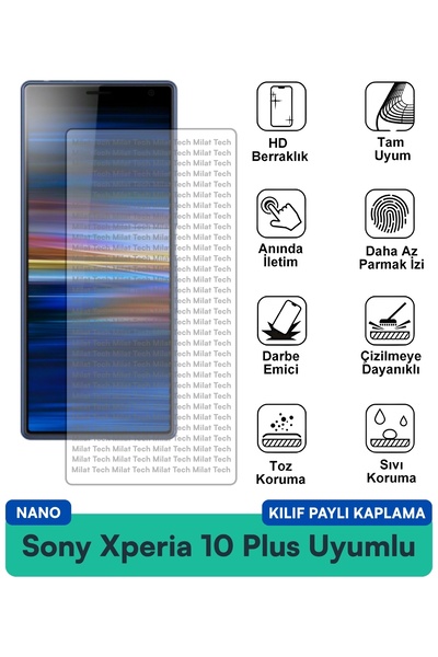 Milat Tech حافظة Sony Xperia 10 Plus Nano متوافقة مع واقي الشاشة وحماية ضد ال...
