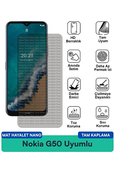 Milat Tech طبقة حماية للشاشة من Nokia G50 Matte Ghost Nano مقاومة للخدوش والص...