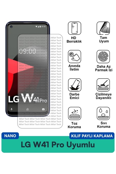 Milat Tech غطاء حماية نانو متوافق مع هاتف LG W41 Pro، طبقة حماية للشاشة عالية...