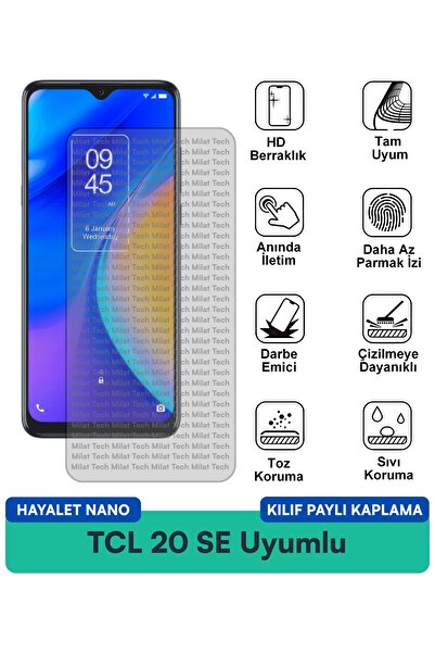 Milat Tech حافظة TCL 20 SE Hayalet Nano متوافقة مع طبقة حماية الخصوصية ومقاوم...