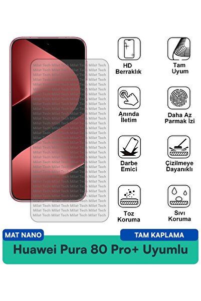 Milat Tech طبقة حماية للشاشة من هواوي بورا 80 برو+ مات نانو مقاومة للخدوش وال...