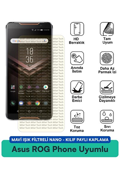 Milat Tech حافظة نانو متوافقة مع هاتف Asus ROG Phone II مع فلتر الضوء الأزرق ...