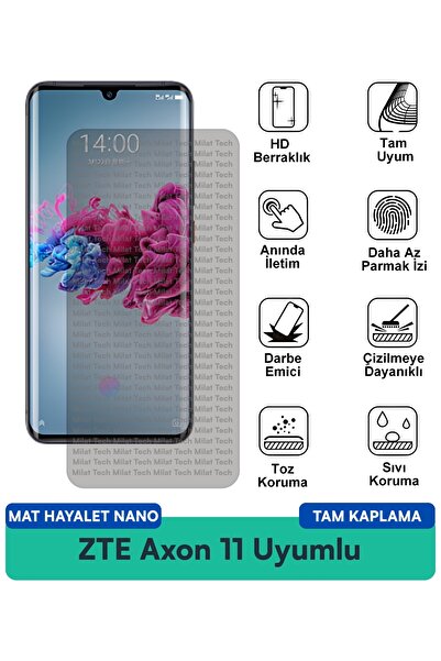 Milat Tech طبقة حماية للشاشة من ZTE Axon 11 Matte Ghost Nano مقاومة للخدوش