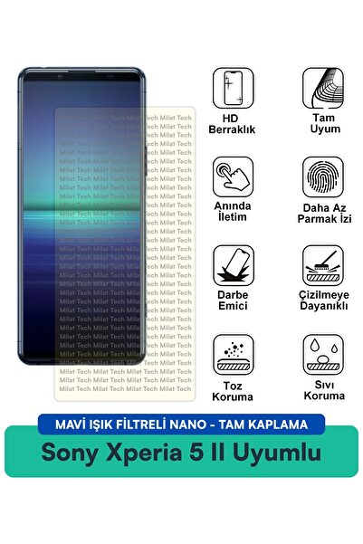 Milat Tech طبقة حماية للشاشة نانو لهاتف Sony Xperia 5 II مع فلتر الضوء الأزرق...