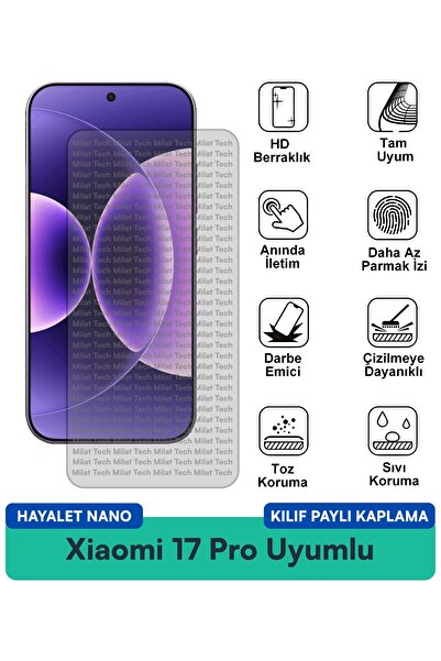 Milat Tech Xiaomi 17 Pro Ghost Nano Case Compatible Screen Protection Privacy...