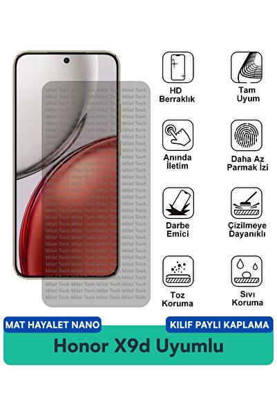 Milat Tech حافظة Honor X9d Matte Ghost Nano متوافقة مع طبقة حماية الشاشة ومقا...
