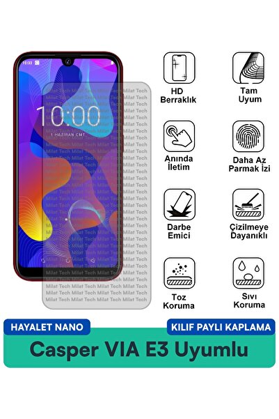 Milat Tech غطاء حماية شاشة متوافق مع Casper VIA E3 Ghost Nano مقاوم للخدوش وا...