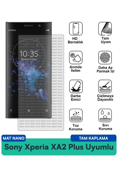 Milat Tech طبقة حماية للشاشة من سوني إكسبيريا XA2 بلس مات نانو مقاومة للخدوش ...