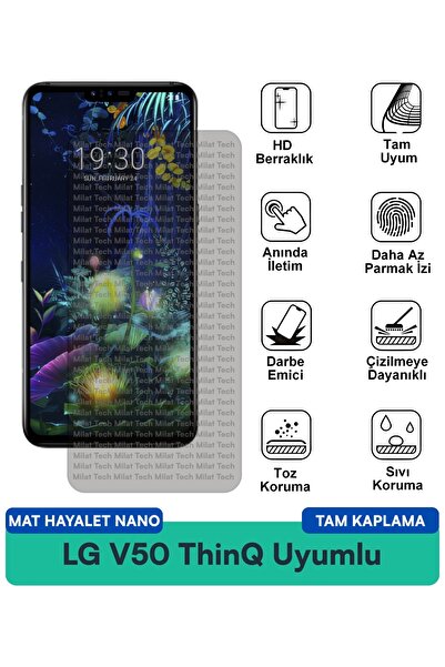 Milat Tech طبقة حماية للشاشة من LG V50 ThinQ Mat Hayalet Nano مقاومة للخدوش و...