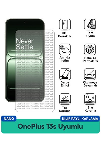 Milat Tech حافظة نانو لهاتف ون بلس 13 إس متوافقة مع فيلم حماية الشاشة، مقاومة...