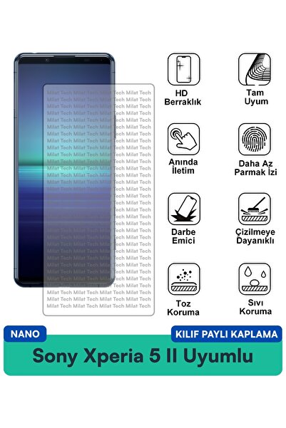 Milat Tech حافظة سوني اكسبيريا 5 نانو متوافقة مع طبقة حماية الشاشة مقاومة للخ...