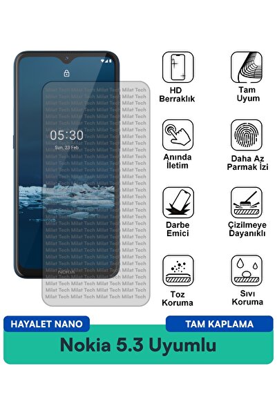 Milat Tech نوكيا 5.3 هايلايت نانو فيلم حماية للشاشة حماية للخصوصية مقاوم للخدوش