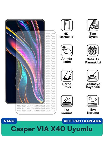 Milat Tech حافظة كاسبر VIA X40 نانو متوافقة مع واقي شاشة مضاد للخدش وحماية من...