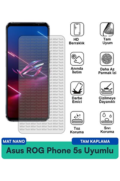 Milat Tech طبقة حماية للشاشة من Asus ROG Phone 5s Mat Nano مقاومة للخدوش والص...