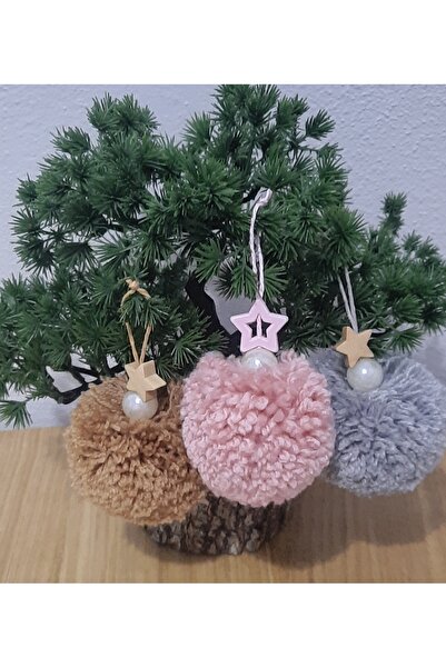 örgüdelisi 3 قطع من زينة شجرة عيد الميلاد المزخرفة من بوم بوم