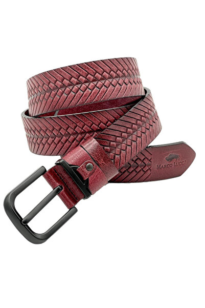 Micutz Curea piele barbati Bordeaux ✔️ EDITIE LIMITATA, Catarama Metalica, 4 ...