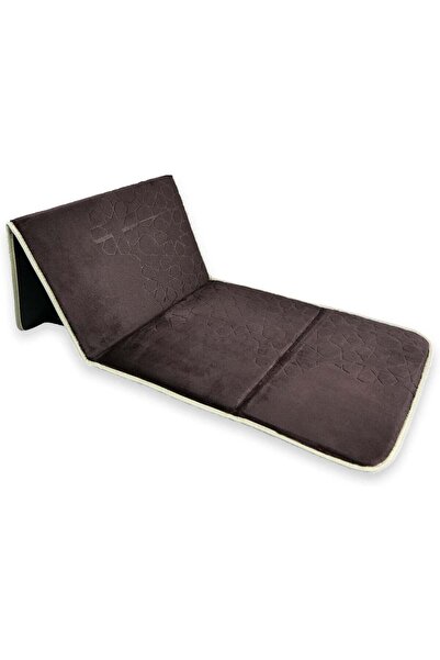 Home Dwell Luxury Foldable Memory Foam Prayer Mat with 115° Reclining Backrest (Dark Brown)