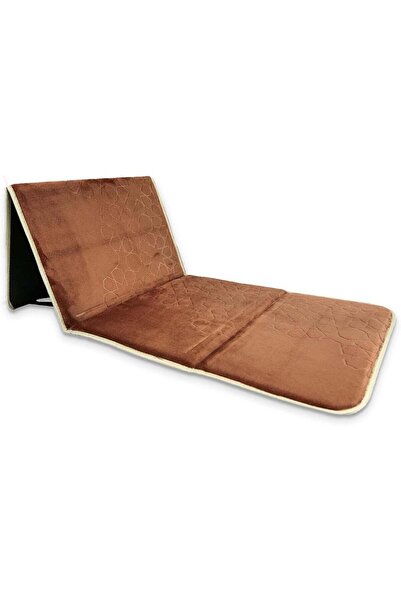 Home Dwell Luxury Foldable Prayer Mat with 115° Reclining Backrest (Brown)