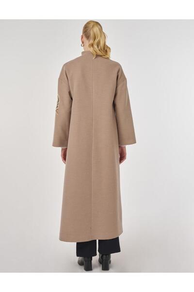 Kayra Embroidered Cashmere Coat Mink