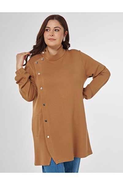 Kayra Turtleneck Scuba Sweatshirt Tobacco